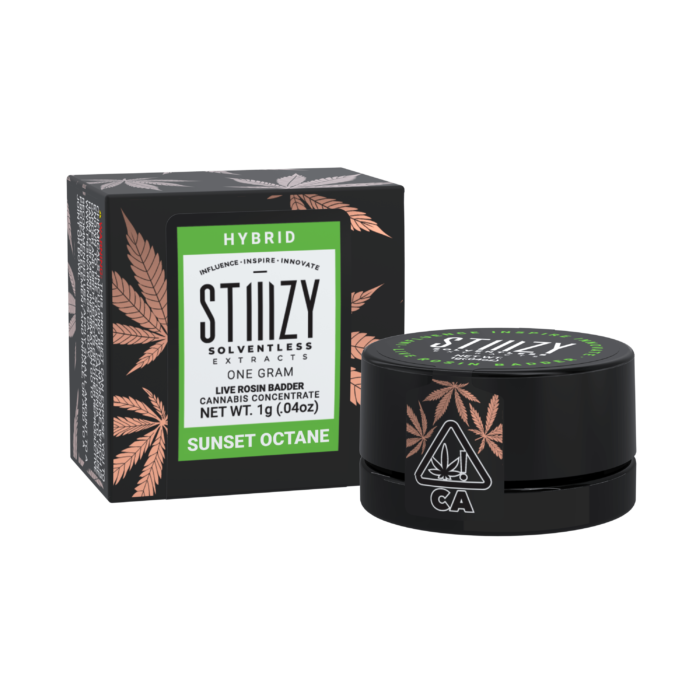 HYBRID STIIIZY SOLVENTLESS EXTRACTS 1 GRAM LIVE ROSIN BADDER CANNABIS CONCENTRATE SUNSET OCTANE