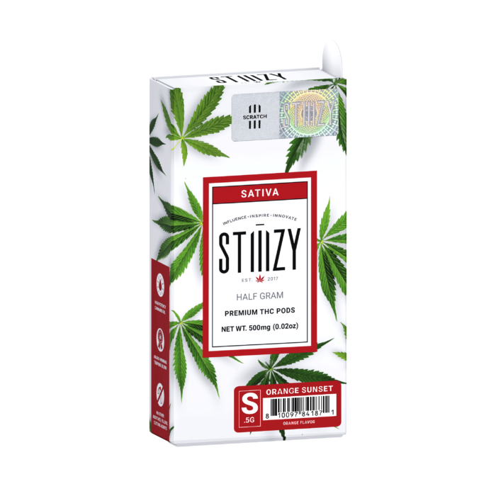 STIIIZY SATIVA  DISPOSABLE THC PODS  ORANGE SUNSET HALF GRAM (500 mg)