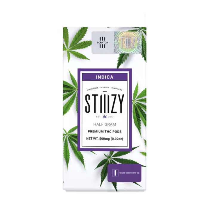 STIIIZY SATIVA DISPOSABLE THC PODS HALF GRAM (500 mg) WHITE RASPBERRY