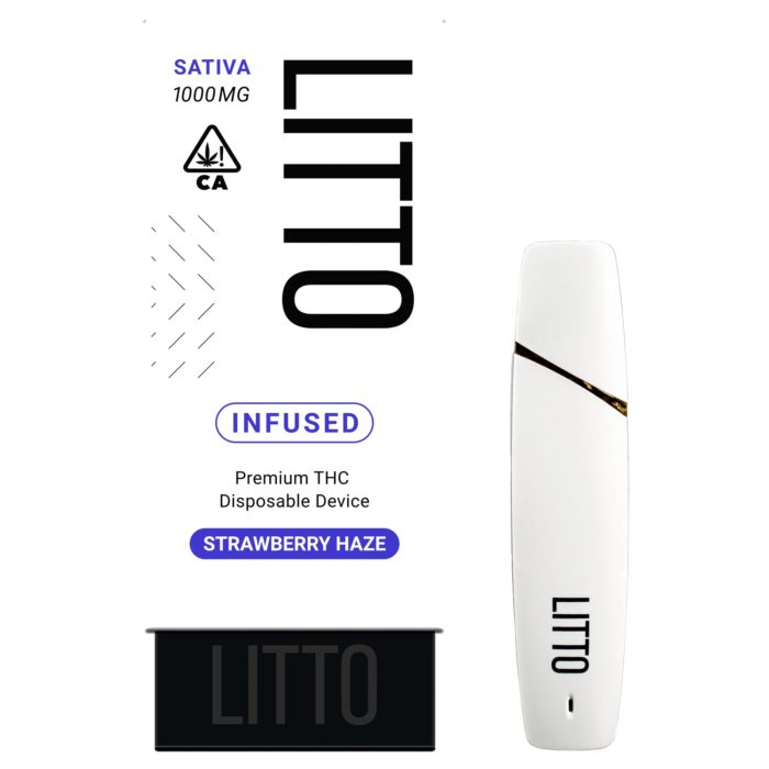 LITTO SATIVA 1000 MG INFUSED THC DISPOSABLE DEVICE STRAWBERRY HAZE