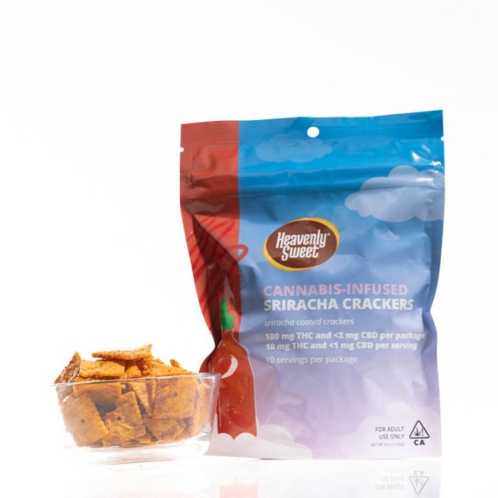 HEAVENLY SWEET CANNABIS INFUSED SRIRACHA CRACKER SRIRACHA COATED CRACKERS 1oz (28.35 gr)