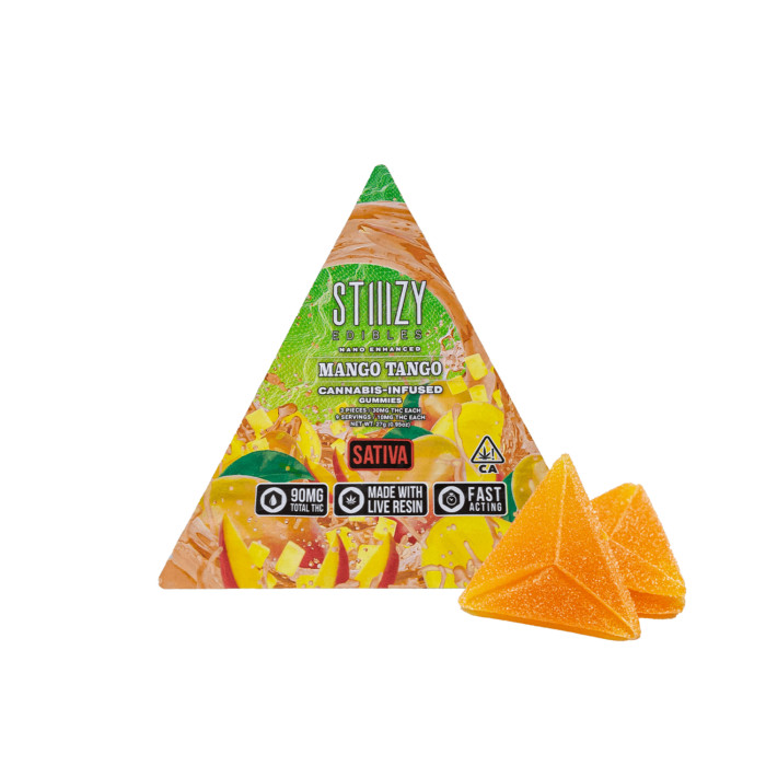 STIIIZY EDIBLES SATIVA  Nano enhanced MANGO TANGO   CANNABIS INFUSED GUMMIES 27 gr (0.95 oz)